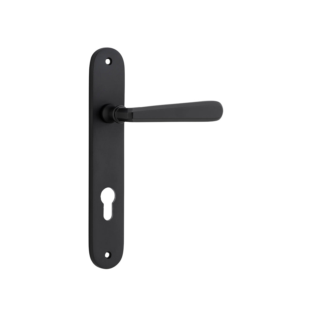 Copenhagen Lever - Oval Backplate Matt Black / Entrance / Lever Set Only