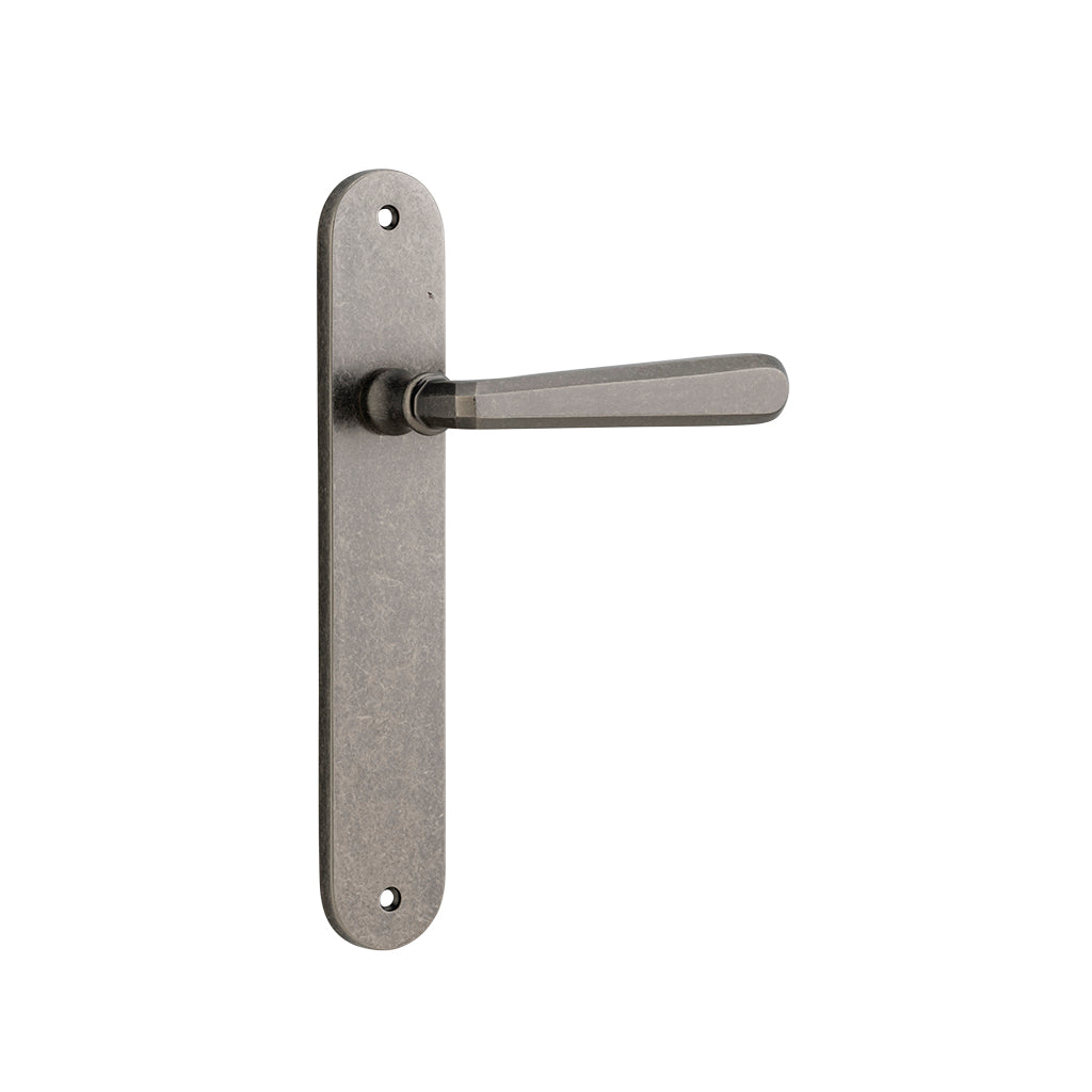 Copenhagen Lever - Oval Backplate Distressed Nickel / Passage / Lever Set Only