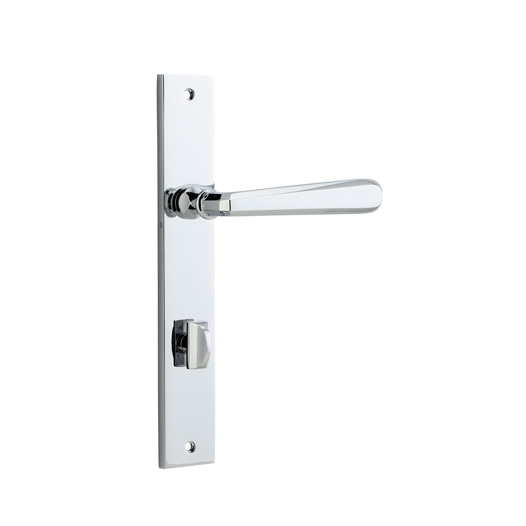 Copenhagen Lever - Rectangular Backplate Polished Chrome / Privacy / Lever Set Only