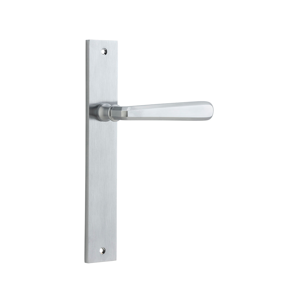 Copenhagen Lever - Rectangular Backplate Brushed Chrome / Passage / Lever Set Only