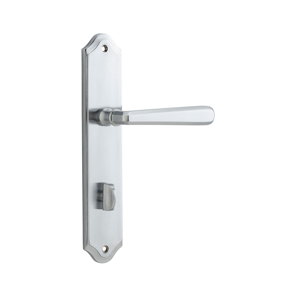 Copenhagen Lever - Shouldered Backplate Brushed Chrome / Privacy / Lever Set Only