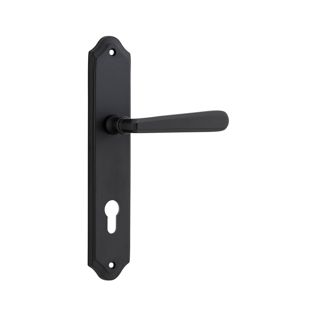 Copenhagen Lever - Shouldered Backplate Matt Black / Entrance / Lever Set Only