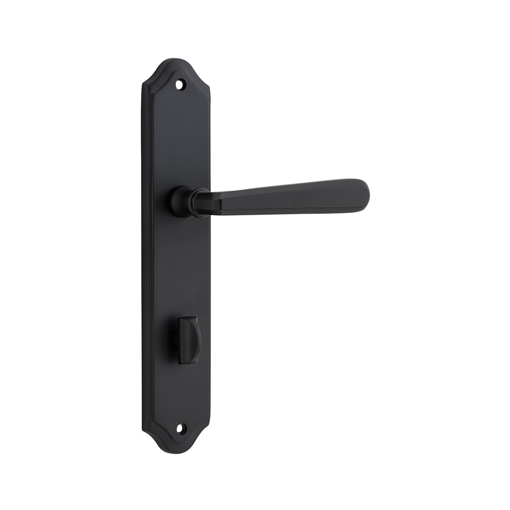 Copenhagen Lever - Shouldered Backplate Matt Black / Privacy / Lever Set Only