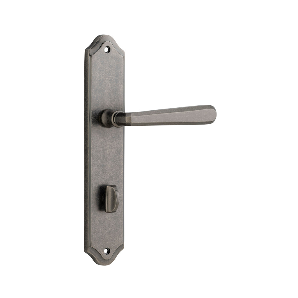 Copenhagen Lever - Shouldered Backplate Distressed Nickel / Privacy / Lever Set Only