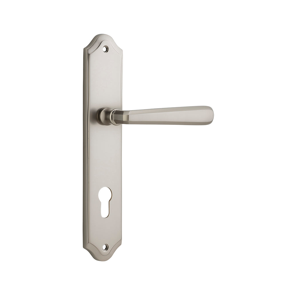 Copenhagen Lever - Shouldered Backplate Satin Nickel / Entrance / Lever Set Only