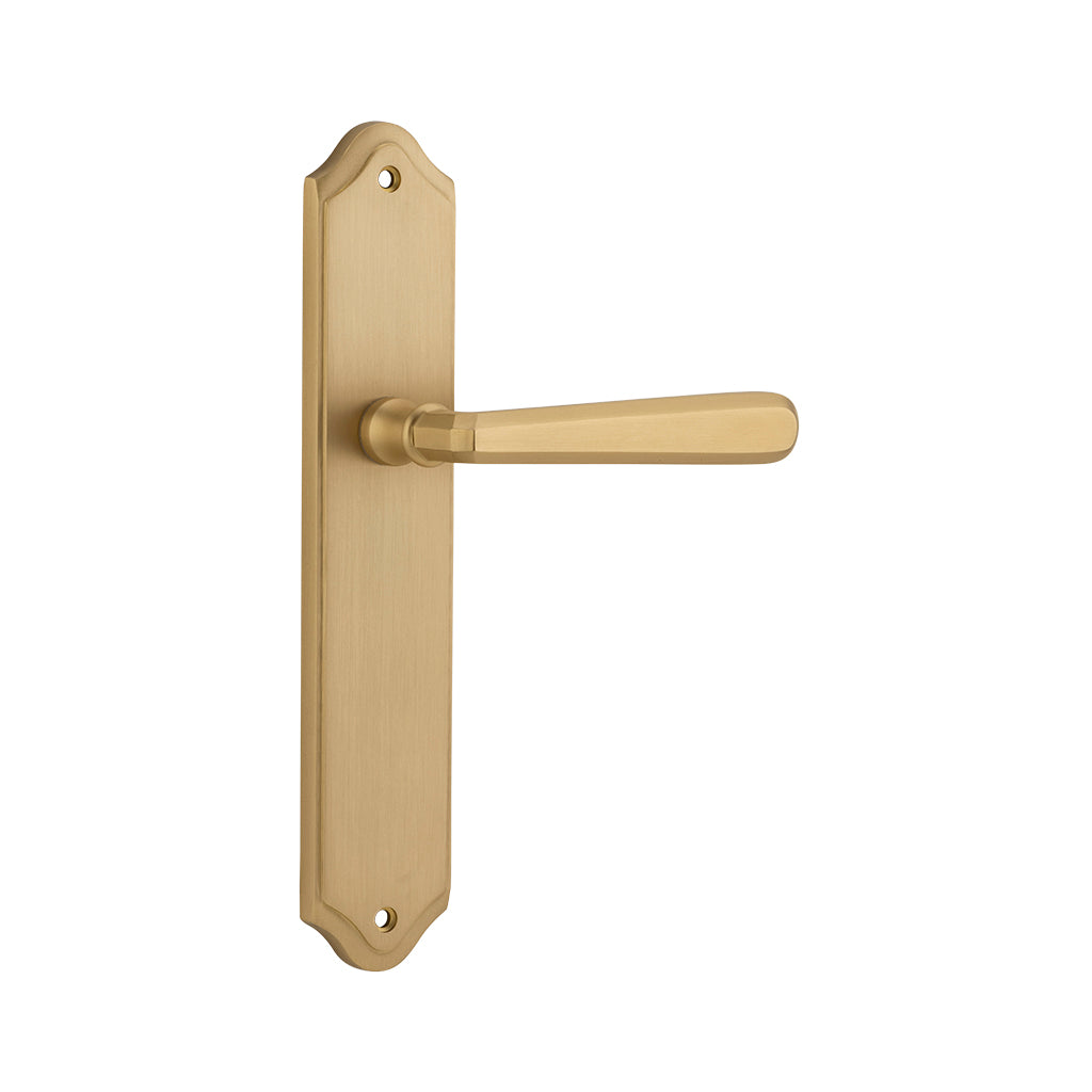 Copenhagen Lever - Shouldered Backplate Brushed Brass / Passage / Lever Set Only