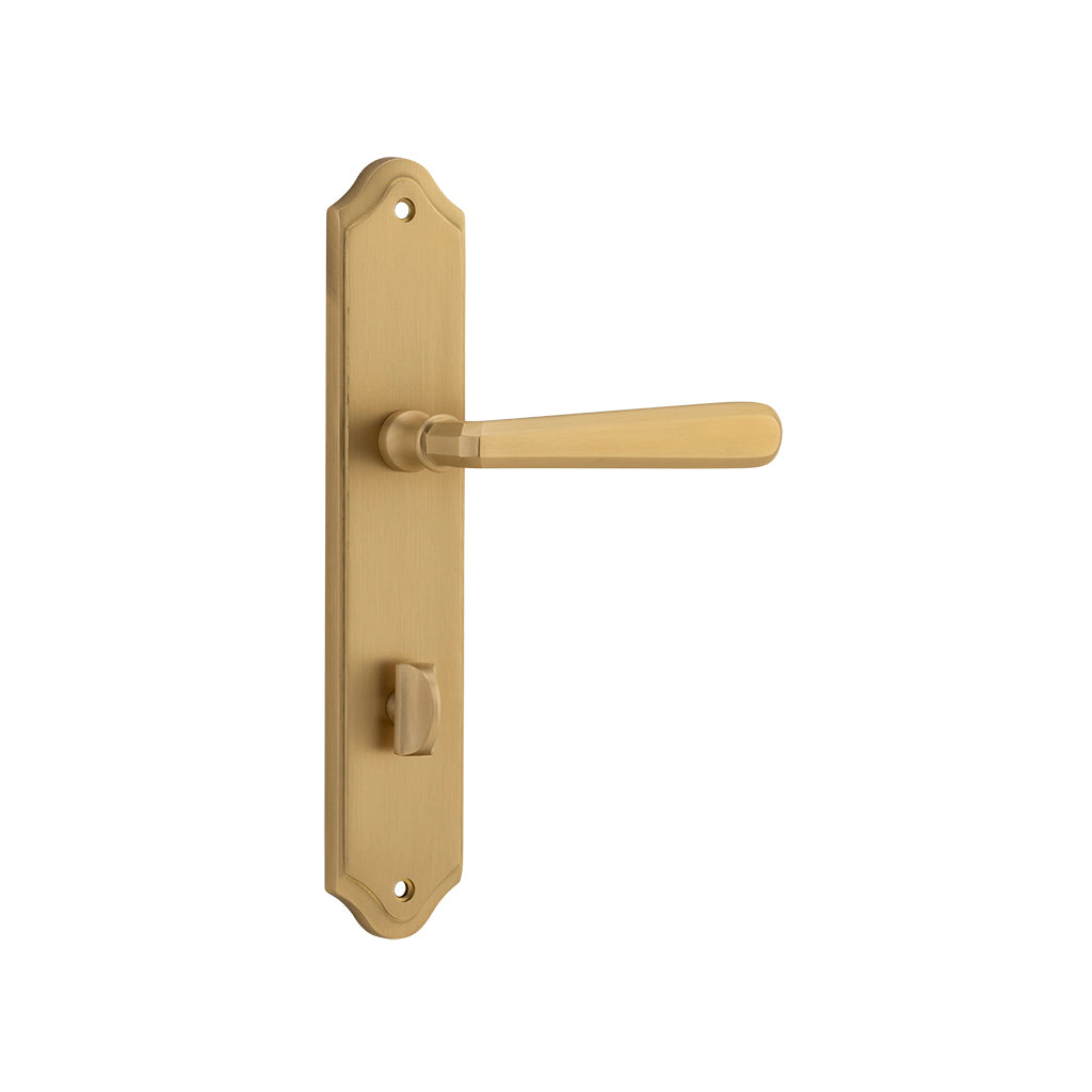 Copenhagen Lever - Shouldered Backplate Brushed Brass / Privacy / Lever Set Only