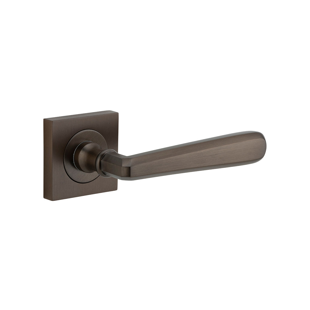 Copenhagen Lever - Square Rose Signature Brass / Passage / Lever Set Only