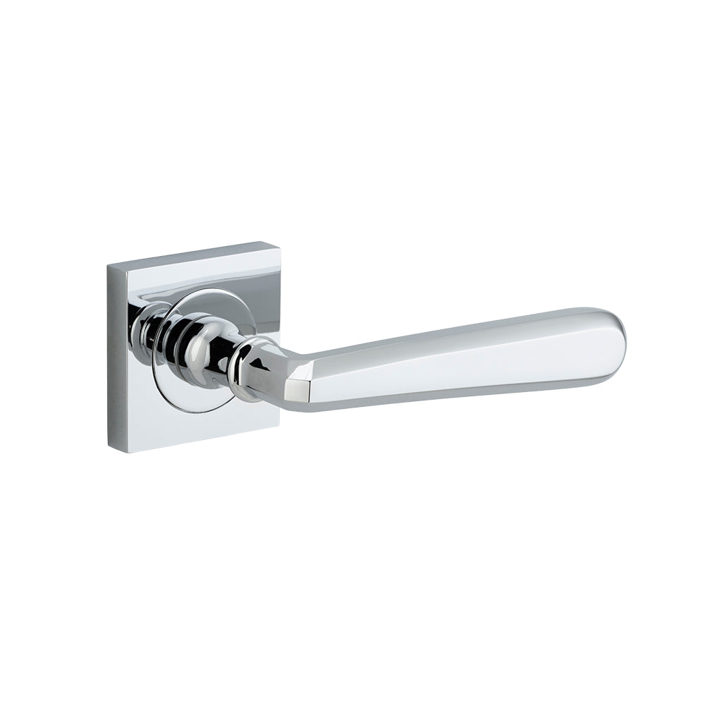 Copenhagen Lever - Square Rose Polished Chrome / Passage / Lever Set Only