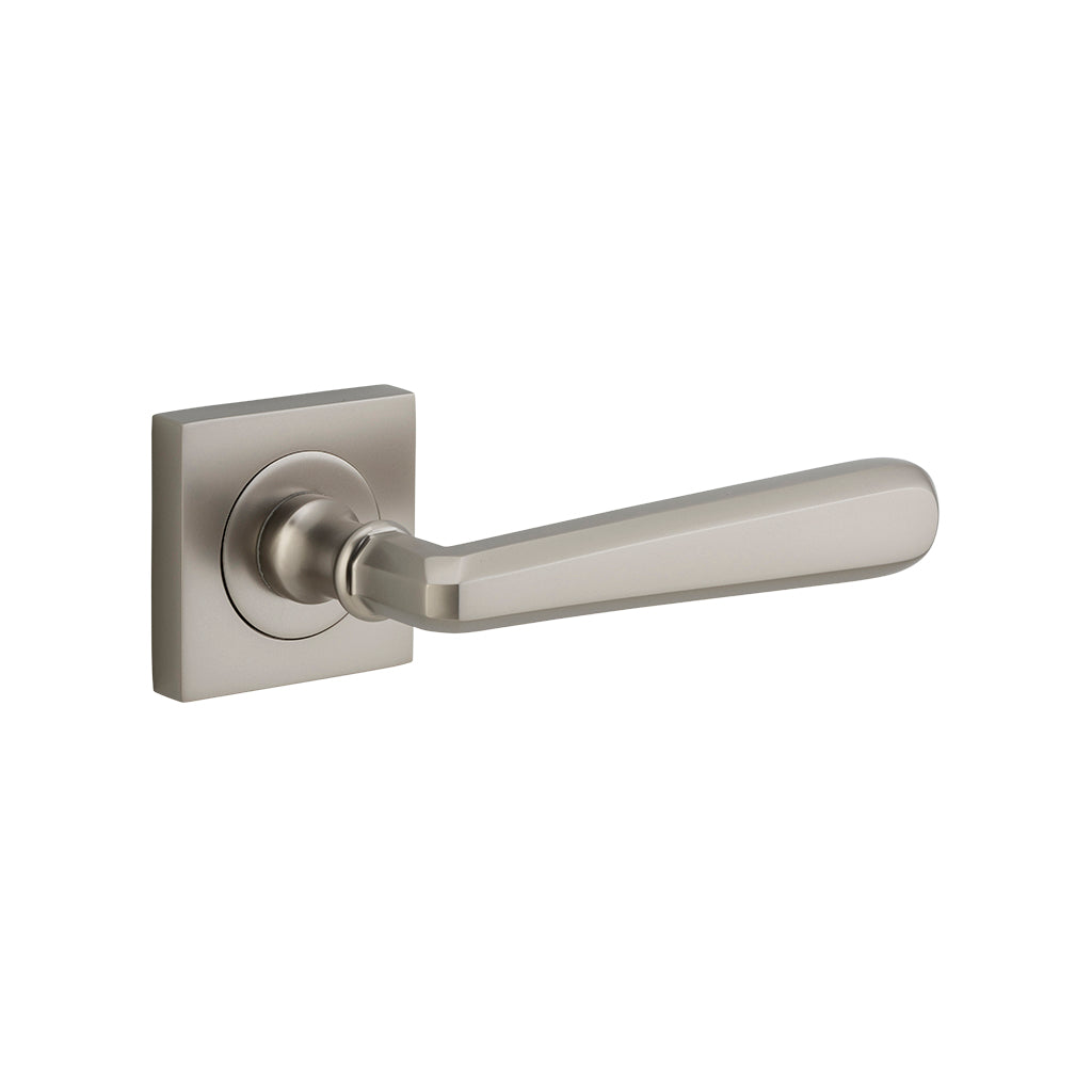 Copenhagen Lever - Square Rose Satin Nickel / Passage / Lever Set Only