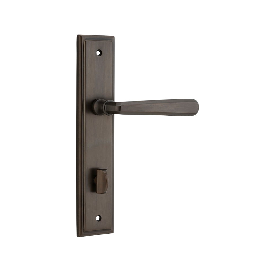 Copenhagen Lever - Stepped Backplate Signature Brass / Privacy / Lever Set Only