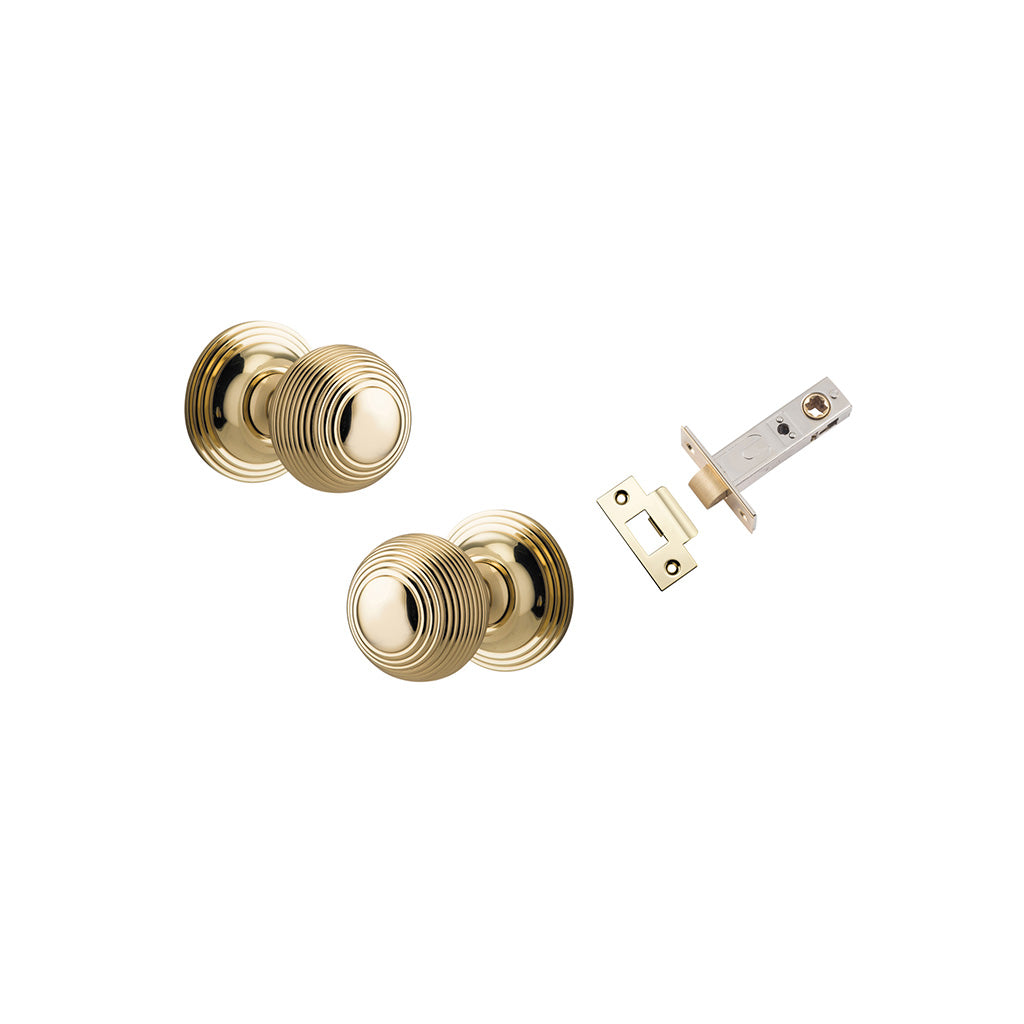 Guildford Knob - Round Rose Polished Brass / Passage / Passage Kit