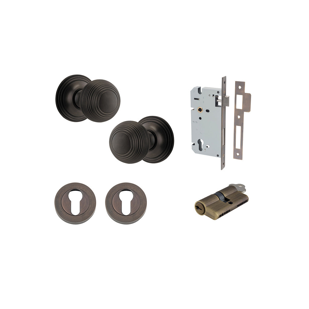 Guildford Knob - Round Rose Signature Brass / Entrance / Entrance Kit Dual Function (Key-Key)