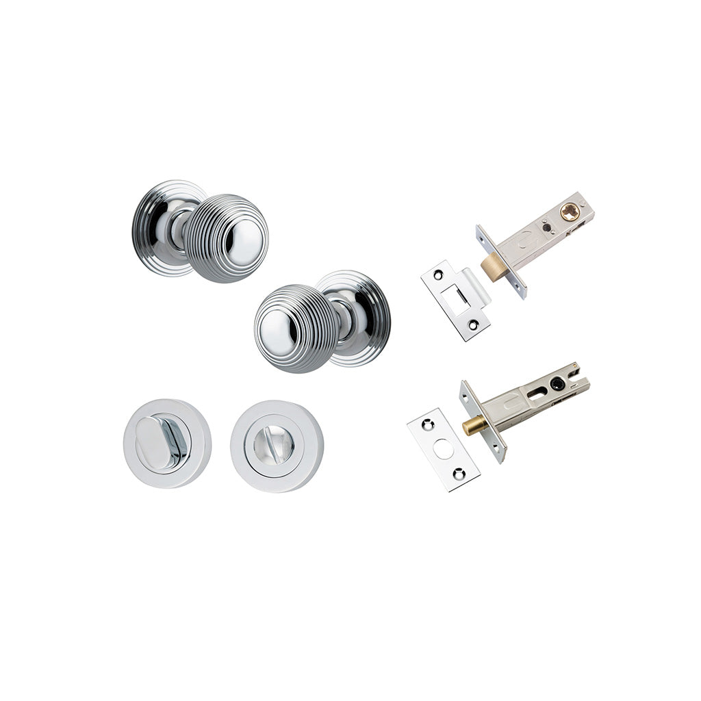 Guildford Knob - Round Rose Polished Chrome / Privacy / Separate Privacy Kit