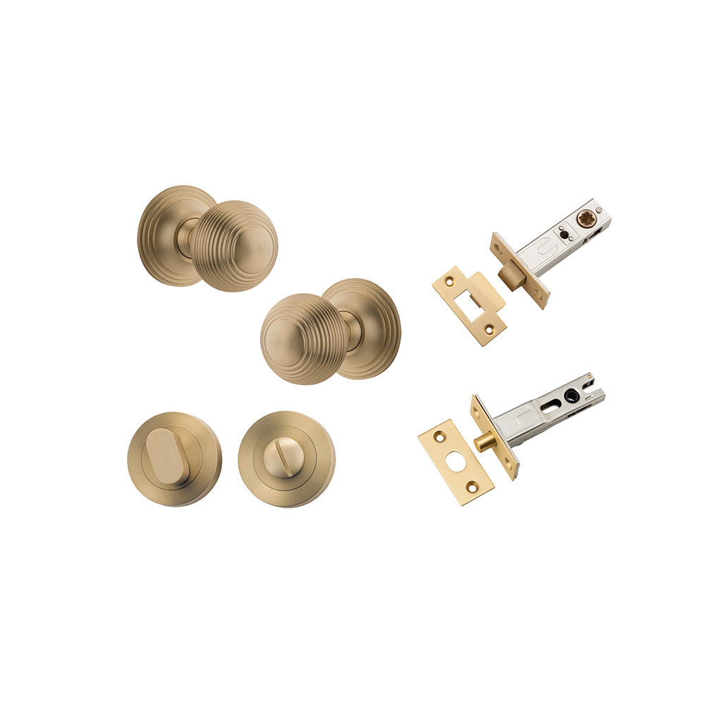Guildford Knob - Round Rose Brushed Brass / Privacy / Separate Privacy Kit