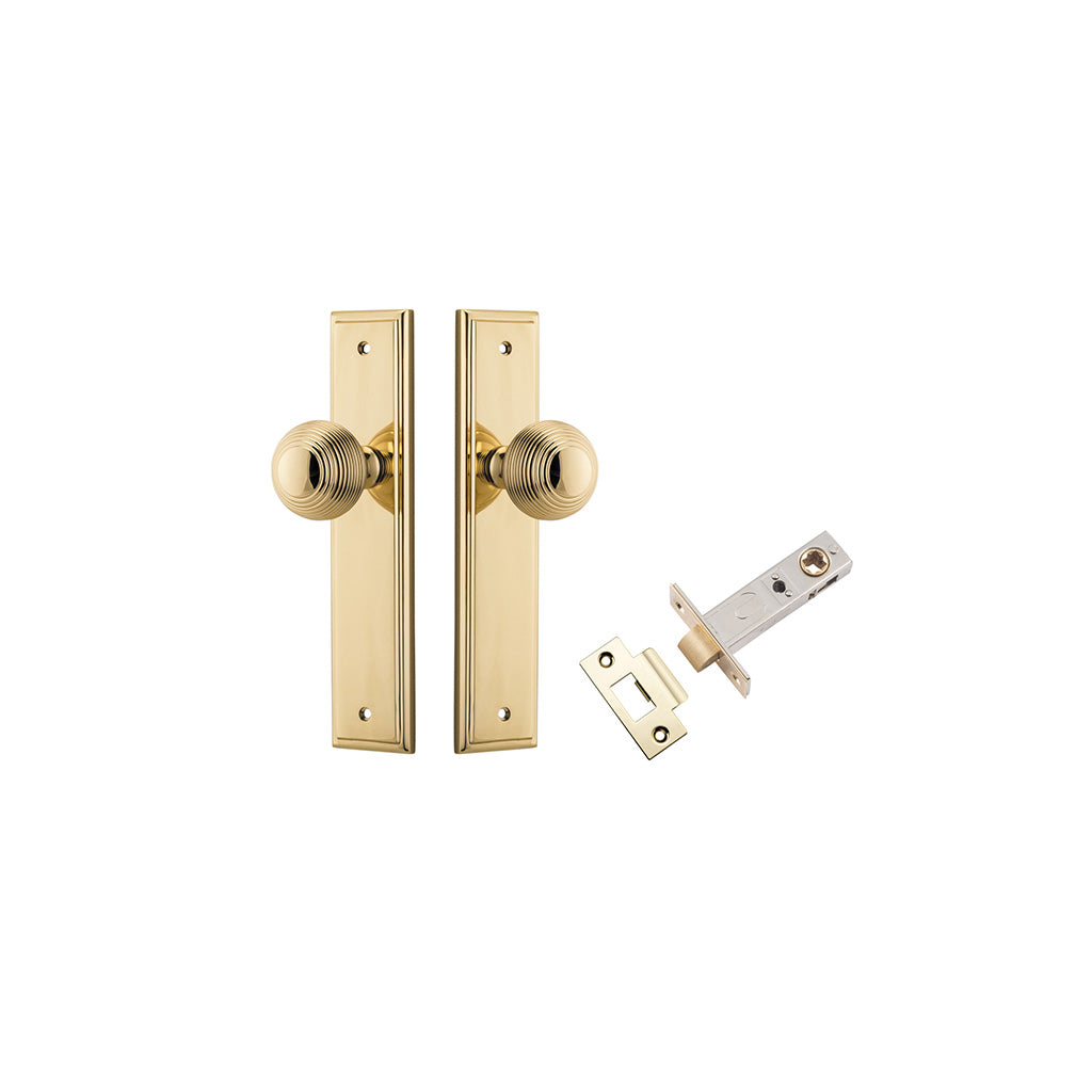 Guildford Knob - Stepped Backplate Polished Brass / Passage / Passage Kit
