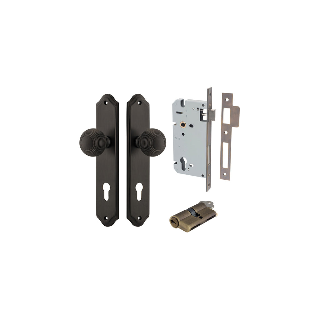 Guildford Knob - Shouldered Backplate Signature Brass / Entrance / Entrance Kit Dual Function (Key-Key)