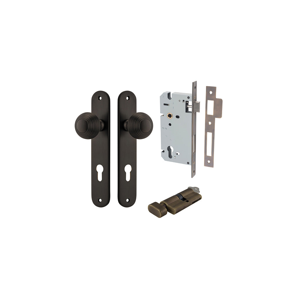 Guildford Knob - Oval Backplate Signature Brass / Entrance / Entrance Kit (Key-Thumb)
