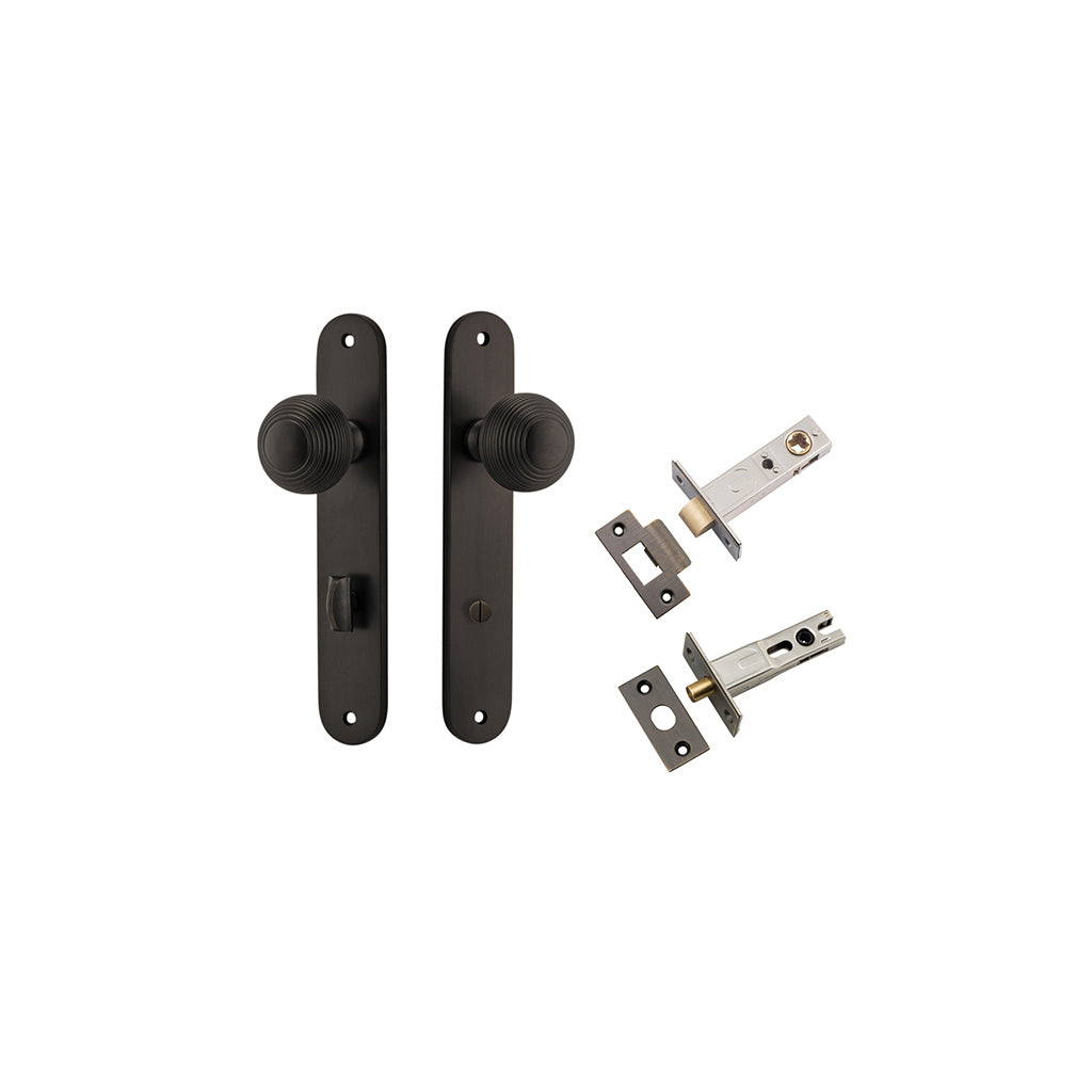 Guildford Knob - Oval Backplate Signature Brass / Privacy / Separate Privacy Kit