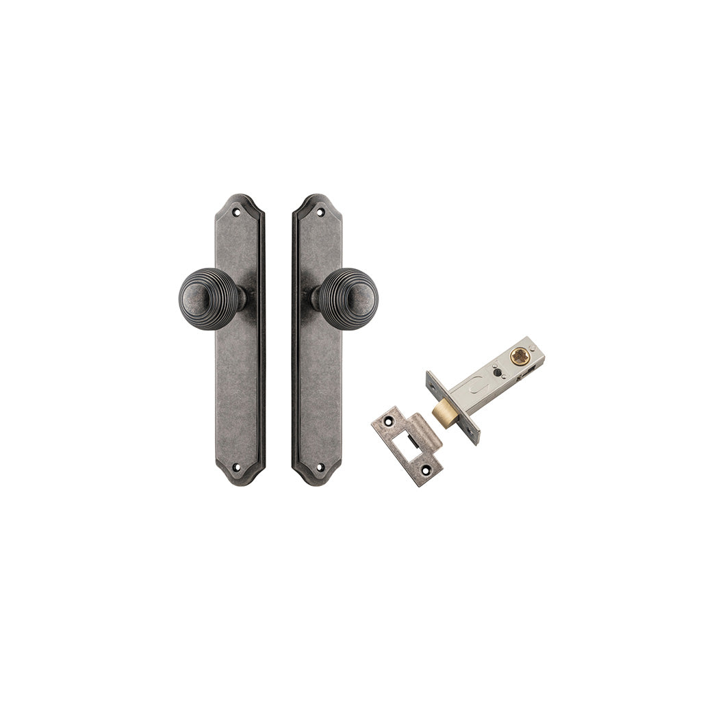 Guildford Knob - Shouldered Backplate Distressed Nickel / Passage / Passage Kit