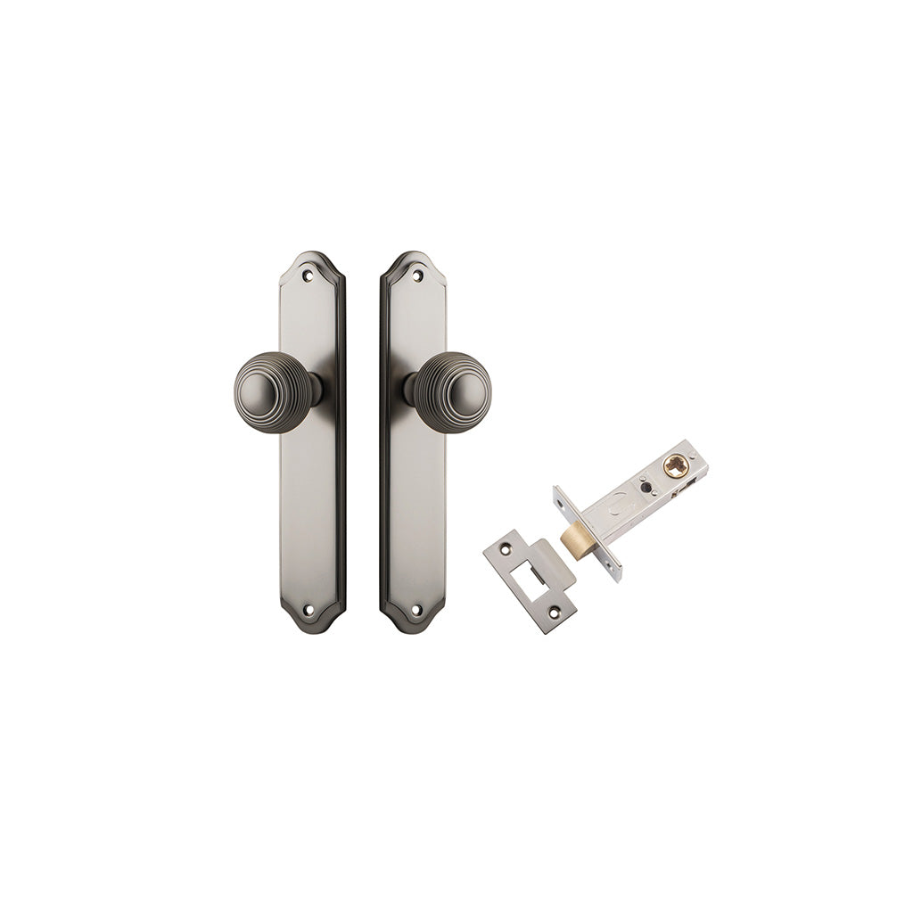 Guildford Knob - Shouldered Backplate Satin Nickel / Passage / Passage Kit
