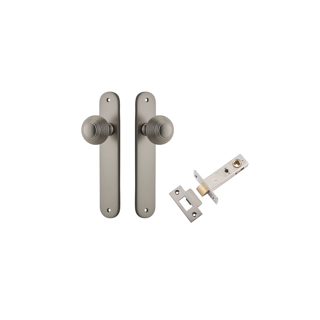 Guildford Knob - Oval Backplate Satin Nickel / Passage / Passage Kit