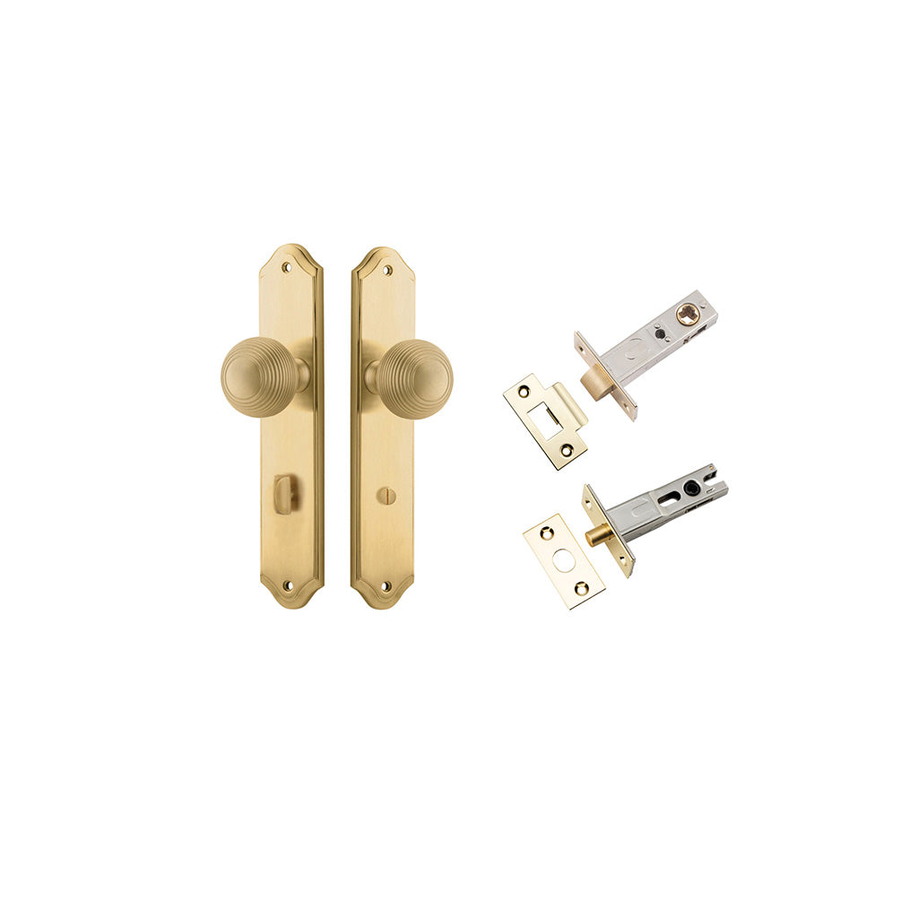 Guildford Knob - Shouldered Backplate Brushed Brass / Privacy / Separate Privacy Kit