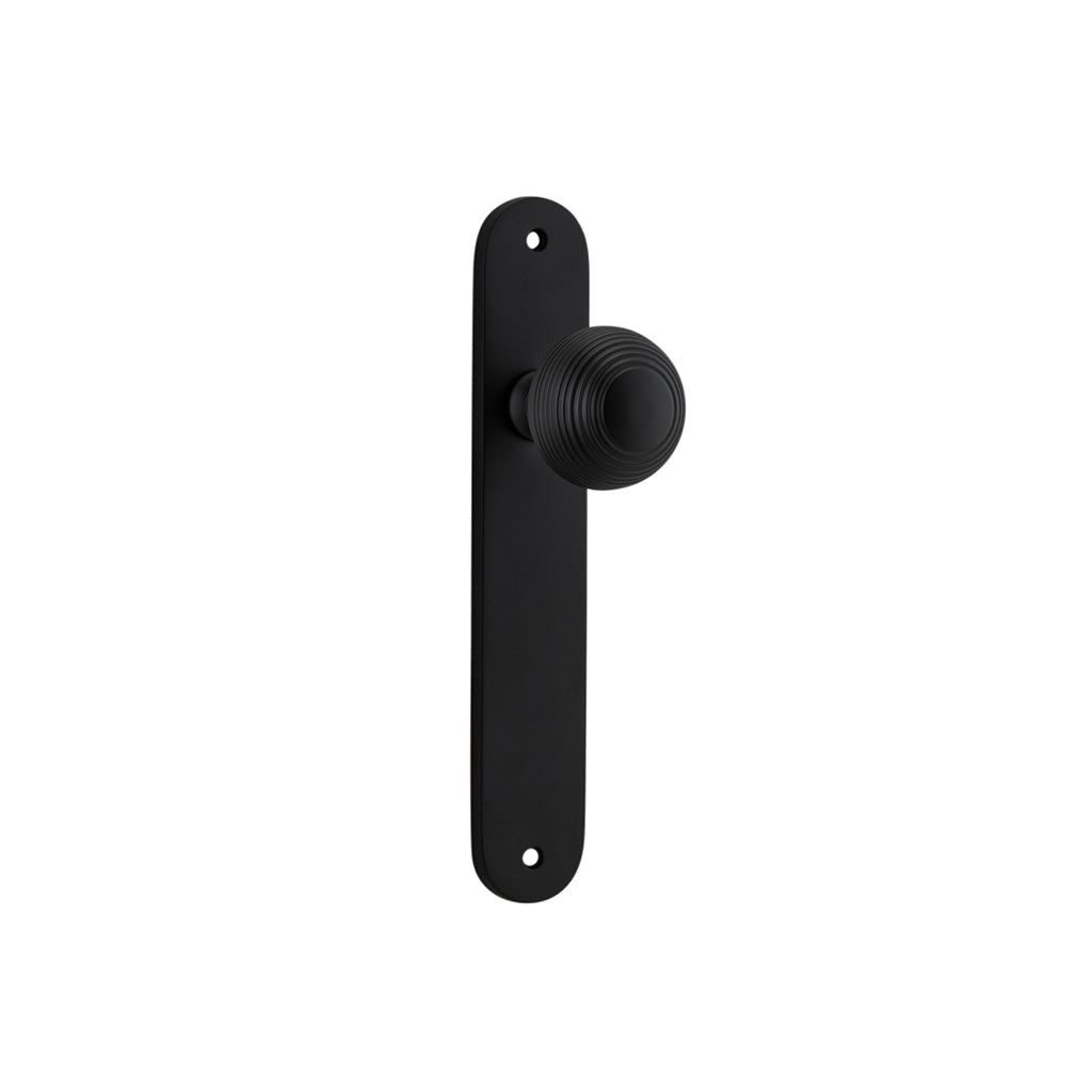Guildford Knob - Oval Backplate Matt Black / Passage / Lever Set Only