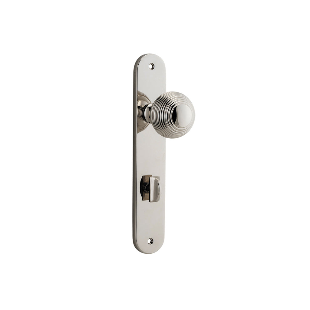 Guildford Knob - Oval Backplate Polished Nickel / Privacy / Lever Set Only