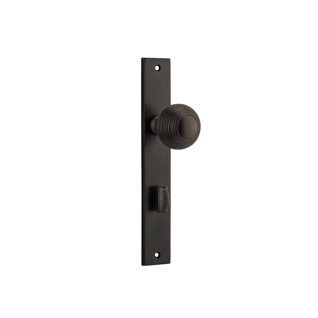 Guildford Knob - Rectangular Backplate Signature Brass / Privacy / Lever Set Only