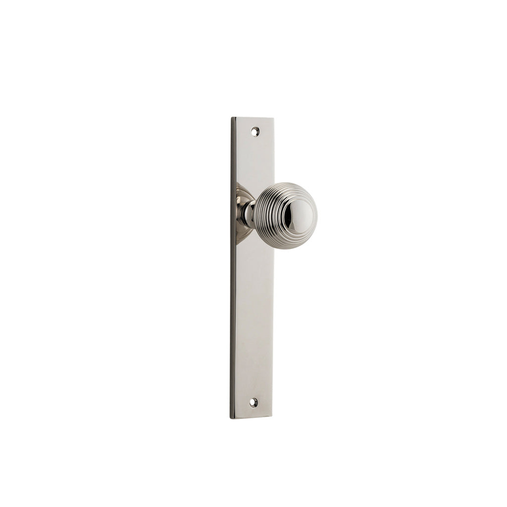 Guildford Knob - Rectangular Backplate Polished Nickel / Passage / Lever Set Only