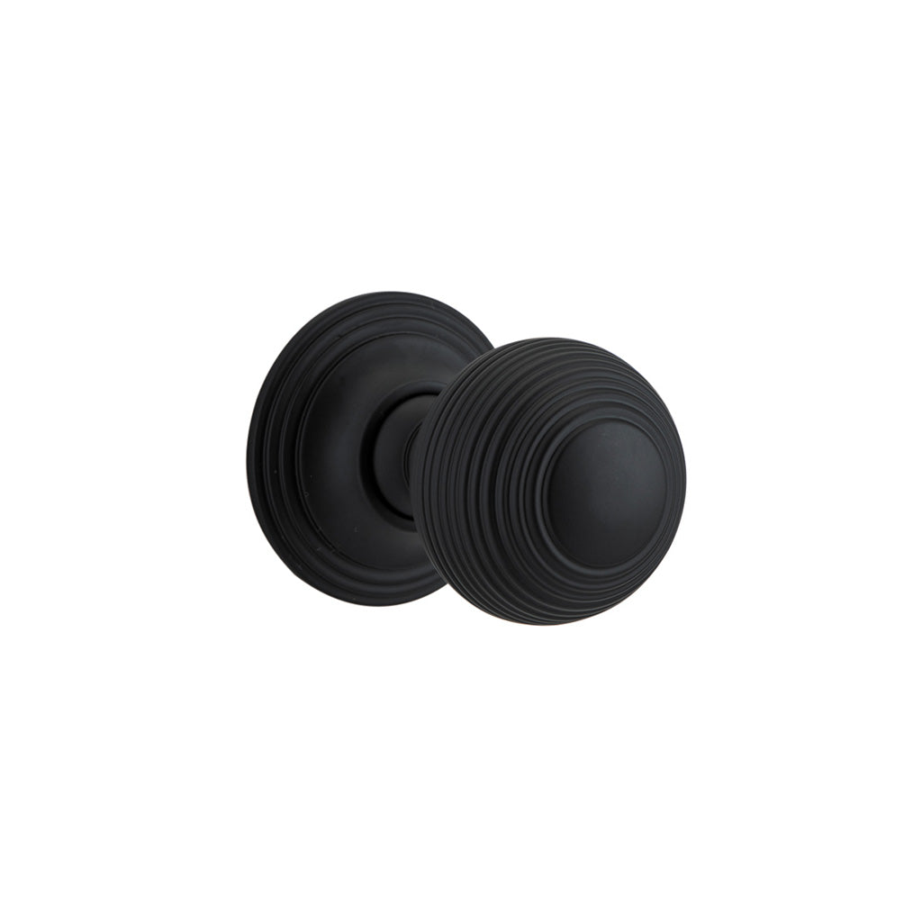 Guildford Knob - Round Rose Matt Black / Passage / Lever Set Only