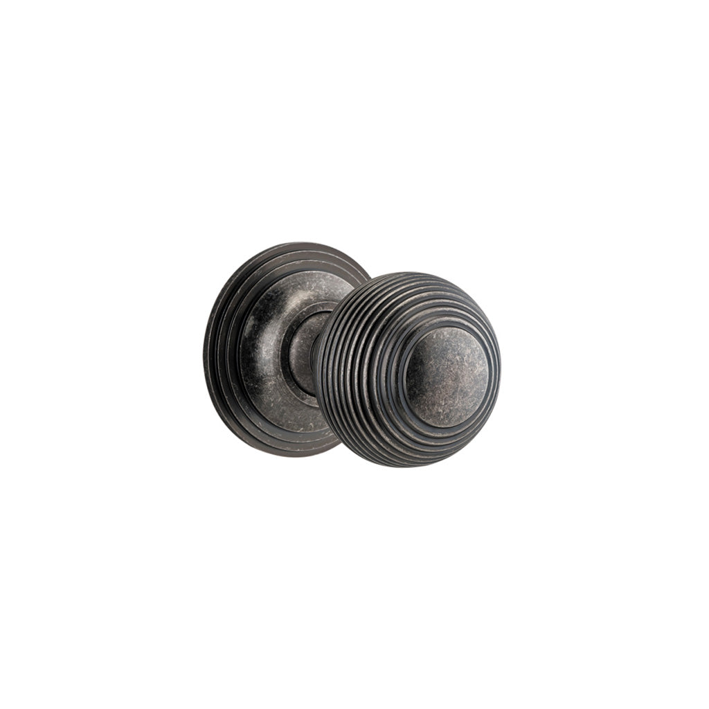 Guildford Knob - Round Rose Distressed Nickel / Passage / Lever Set Only