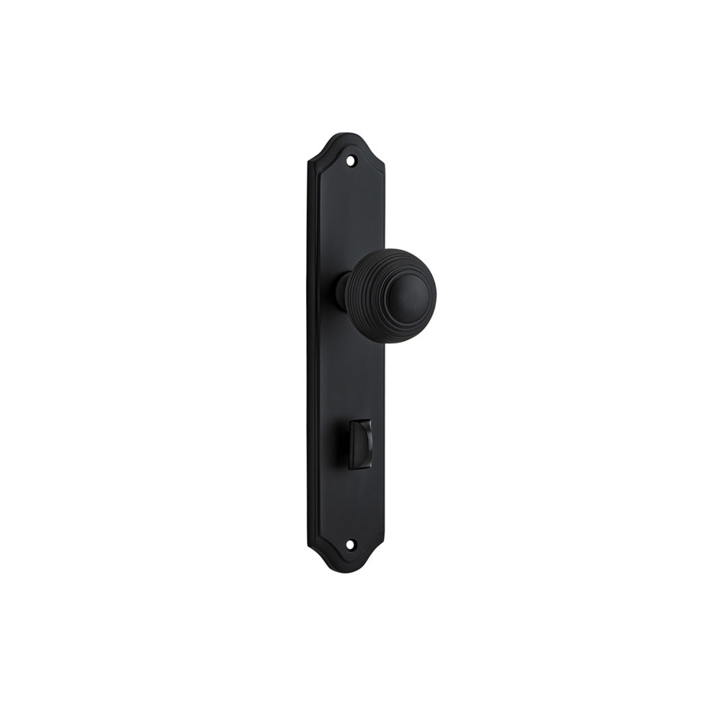 Guildford Knob - Shouldered Backplate Matt Black / Privacy / Lever Set Only