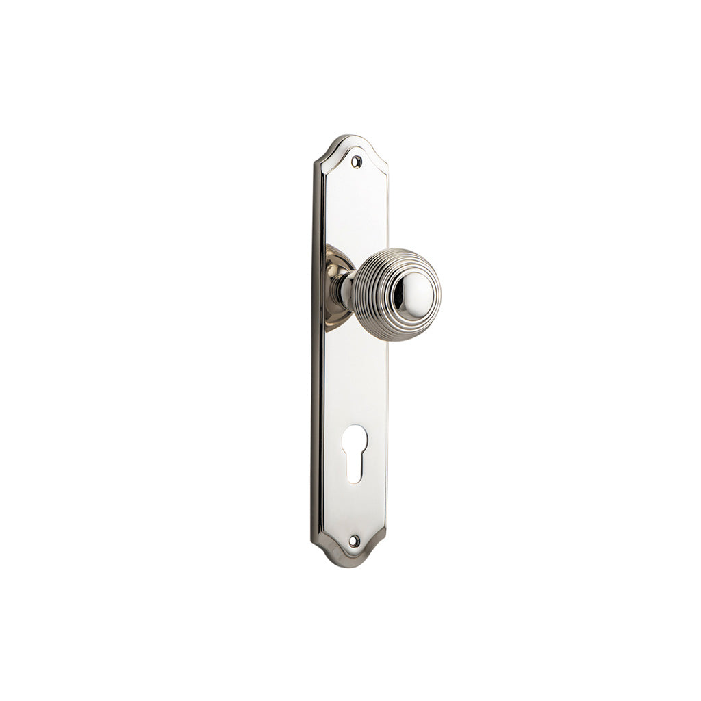 Guildford Knob - Shouldered Backplate Polished Nickel / Entrance / Lever Set Only