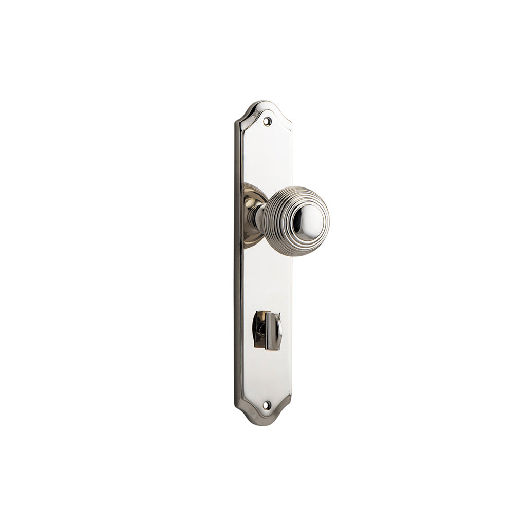 Guildford Knob - Shouldered Backplate Polished Nickel / Privacy / Lever Set Only