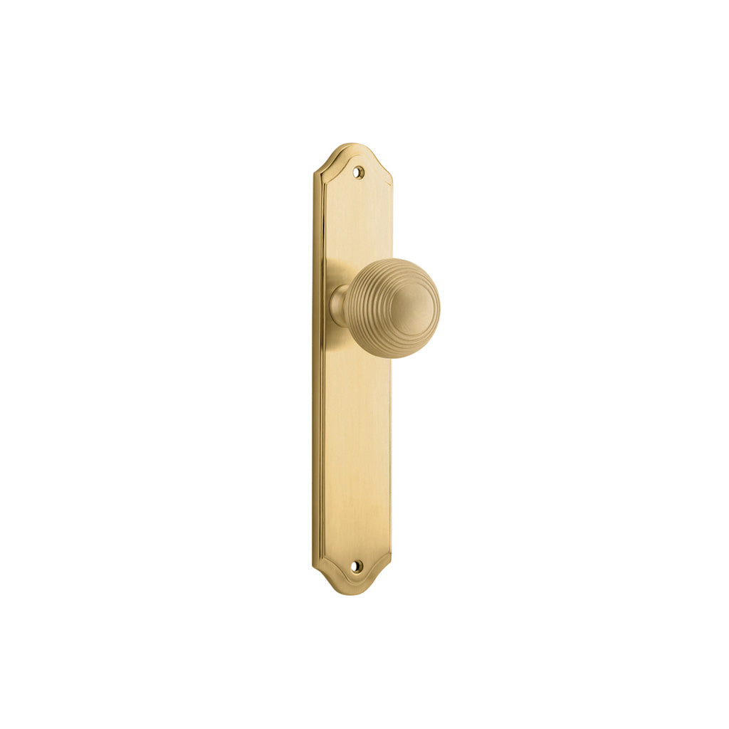 Guildford Knob - Shouldered Backplate Brushed Brass / Passage / Lever Set Only