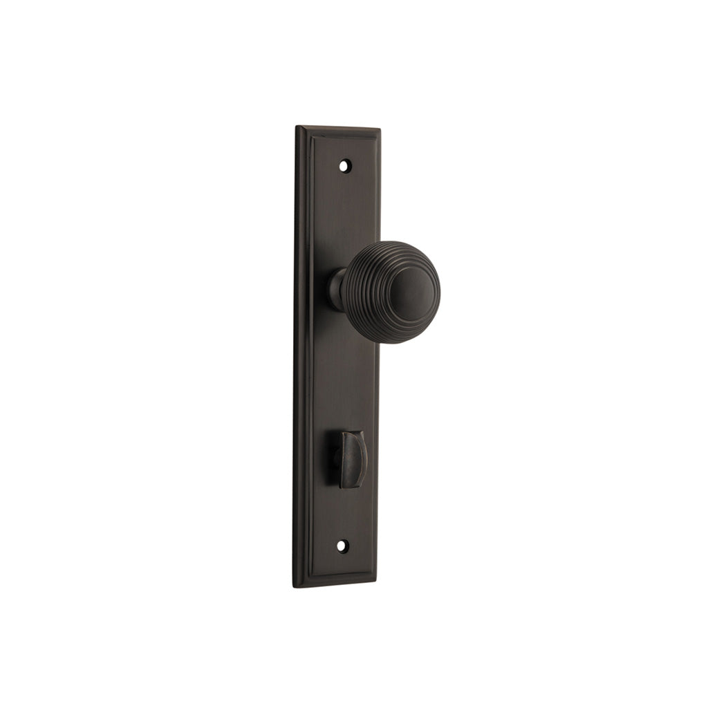 Guildford Knob - Stepped Backplate Signature Brass / Privacy / Lever Set Only