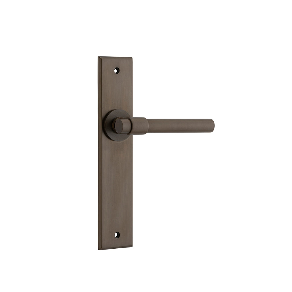 Helsinki Lever - Chamfered Backplate Signature Brass / Passage / Lever Set Only