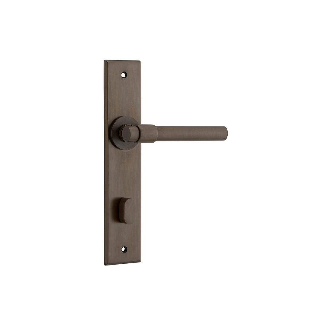 Helsinki Lever - Chamfered Backplate Signature Brass / Privacy / Lever Set Only