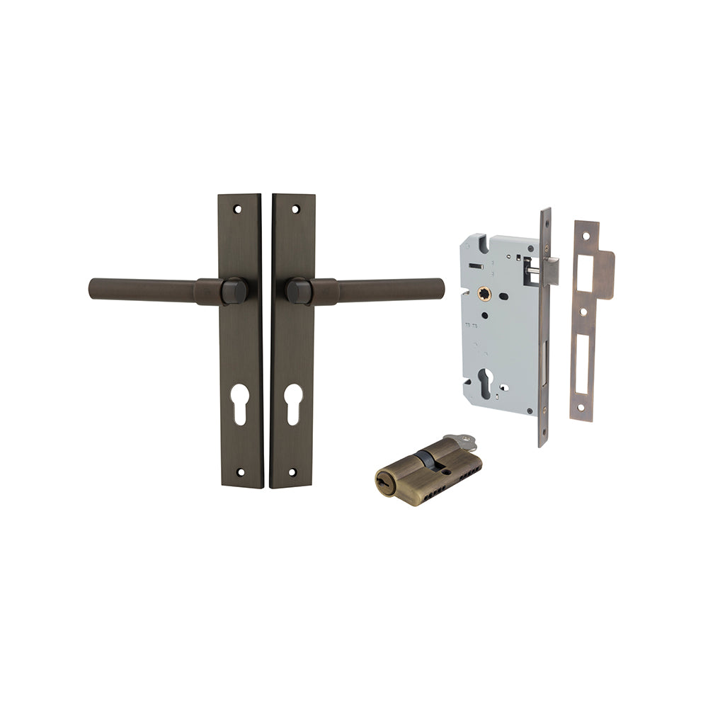 Helsinki Lever - Rectangular Backplate Signature Brass / Entrance / Entrance Kit Dual Function (Key-Key)