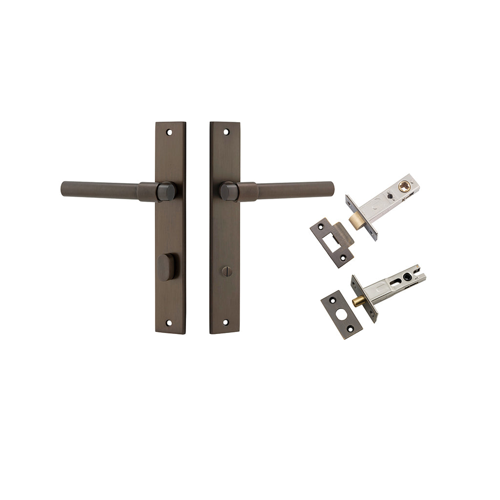 Helsinki Lever - Rectangular Backplate Signature Brass / Privacy / Separate Privacy Kit