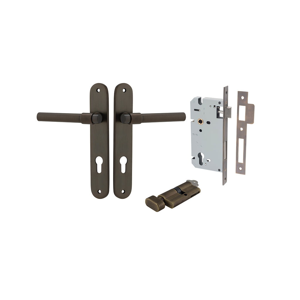 Helsinki Lever - Oval Backplate Signature Brass / Entrance / Entrance Kit (Key-Thumb)