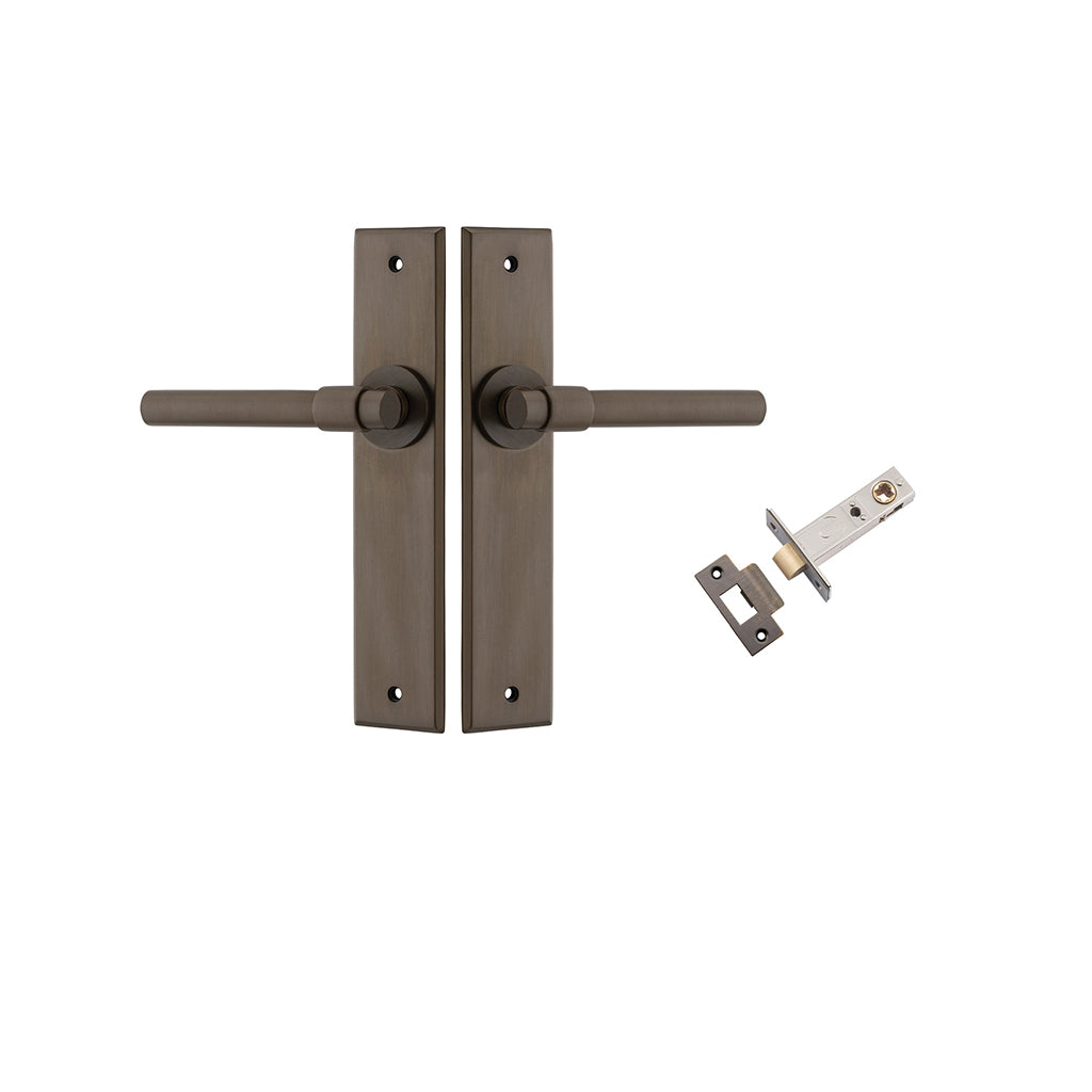 Helsinki Lever - Chamfered Backplate Signature Brass / Passage / Passage Kit