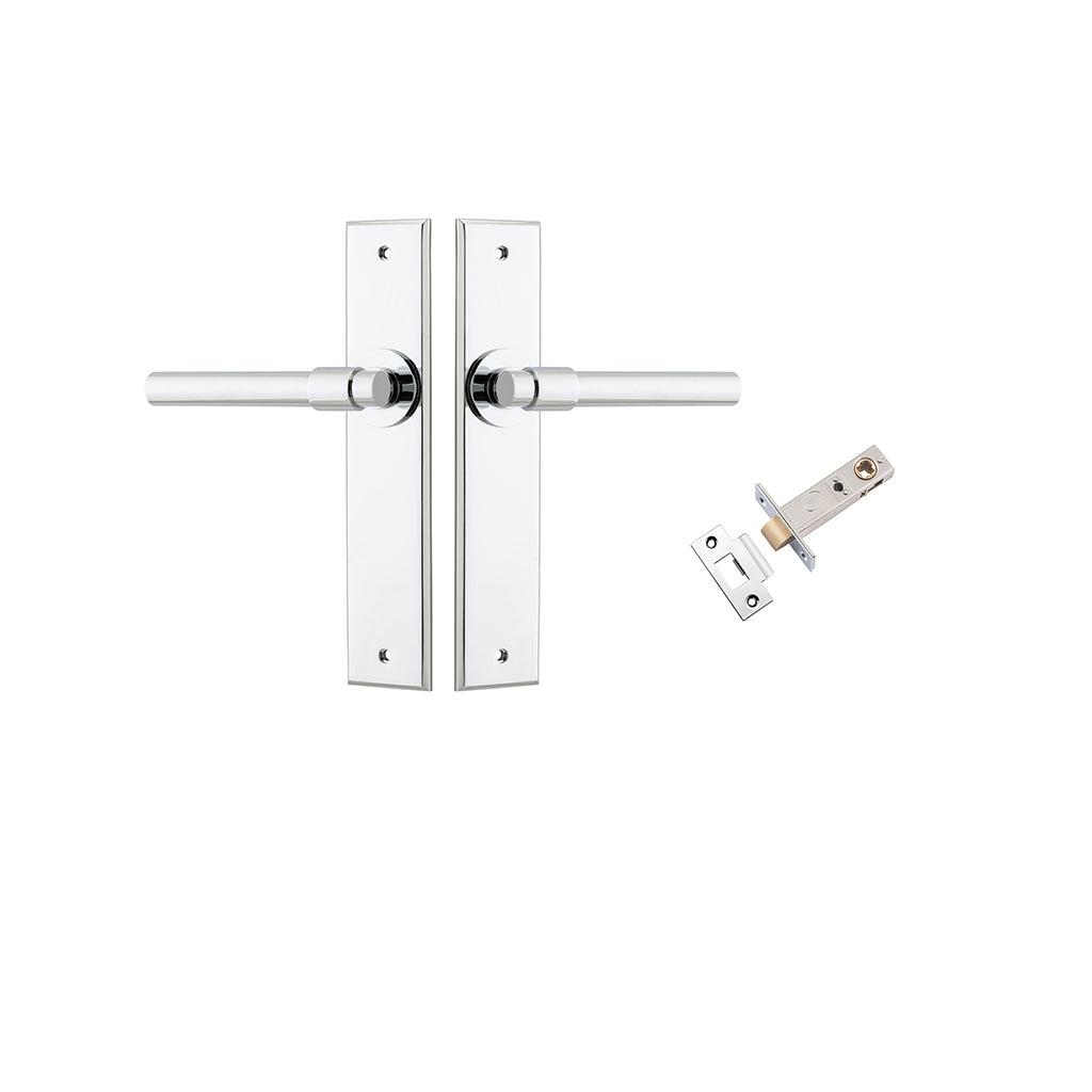 Helsinki Lever - Chamfered Backplate Polished Chrome / Passage / Passage Kit