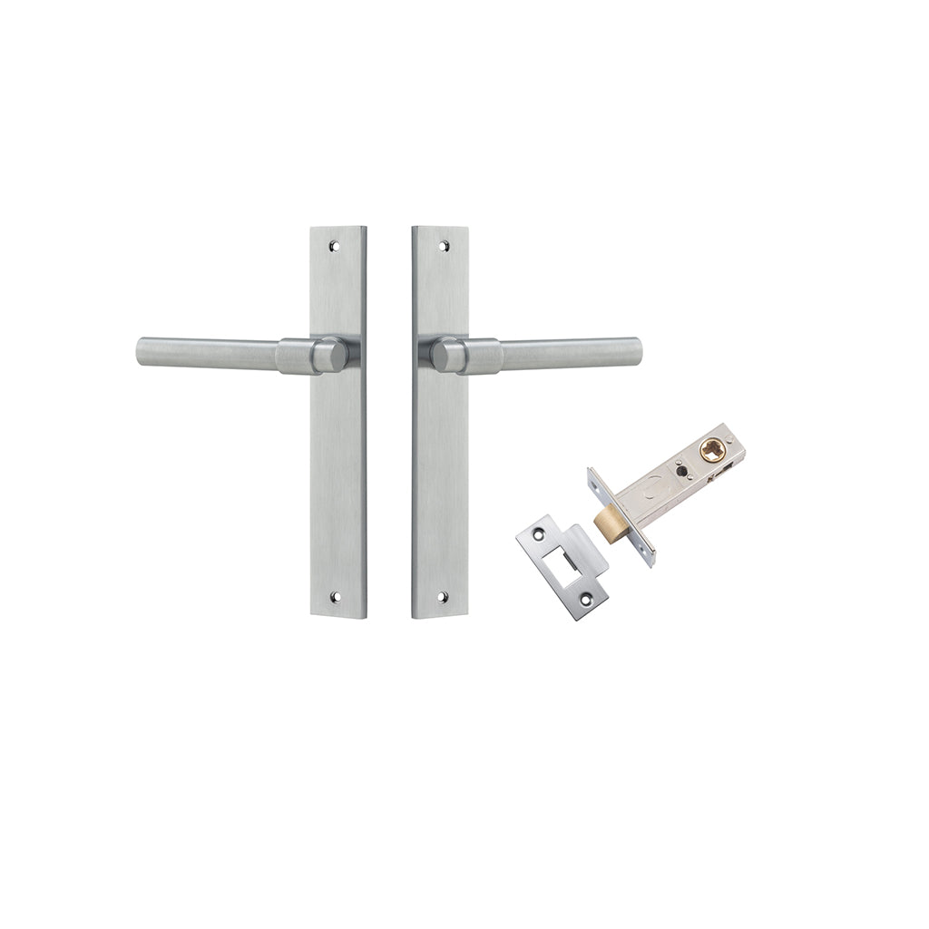 Helsinki Lever - Rectangular Backplate Brushed Chrome / Passage / Passage Kit