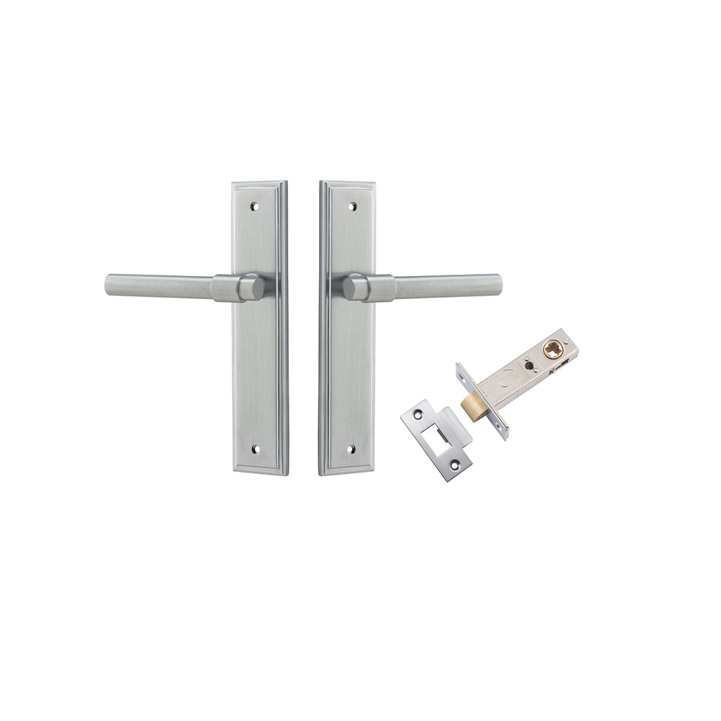 Helsinki Lever - Stepped Backplate Brushed Chrome / Passage / Passage Kit