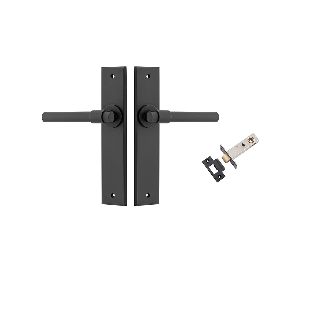 Helsinki Lever - Chamfered Backplate Matt Black / Passage / Passage Kit
