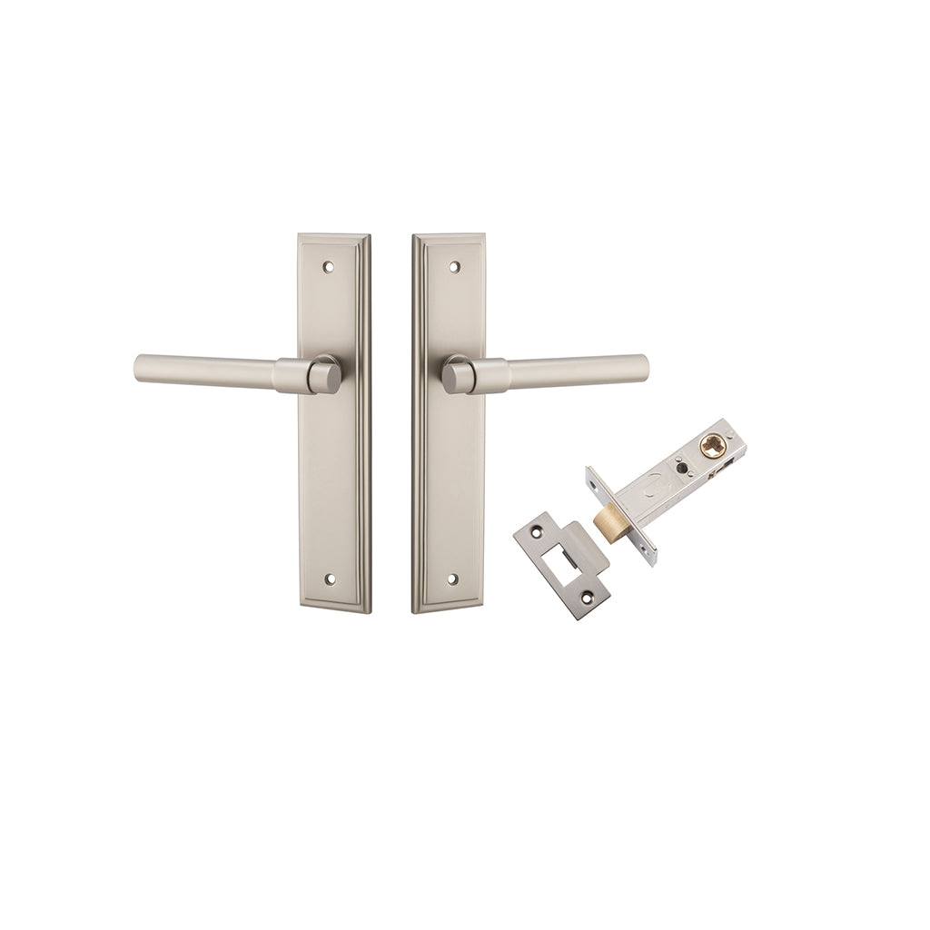 Helsinki Lever - Stepped Backplate Satin Nickel / Passage / Passage Kit
