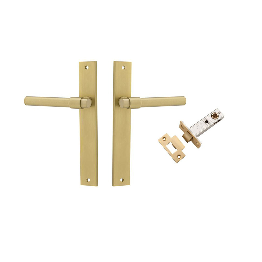 Helsinki Lever - Rectangular Backplate Brushed Gold PVD / Passage / Passage Kit